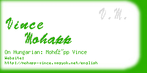 vince mohapp business card